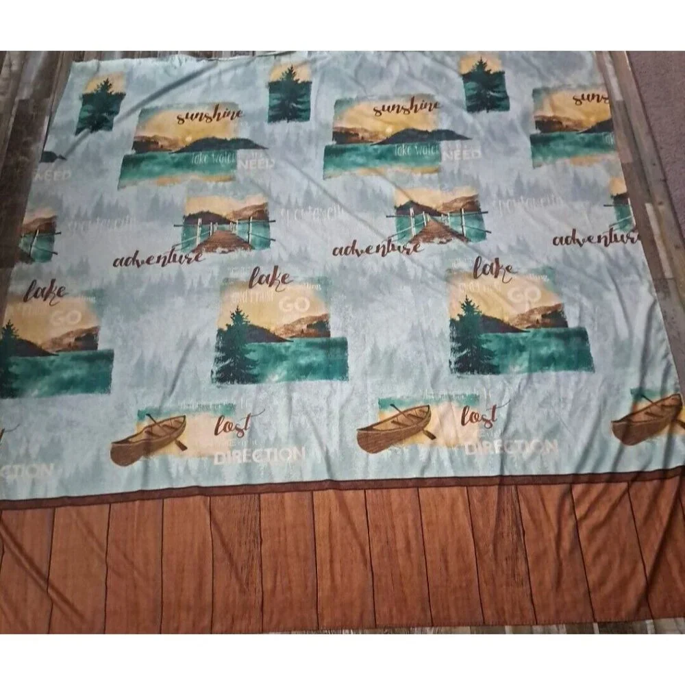 Lake House Shower Curtain Outdoors Adventure Cabin Lodge Decor Water Mainstays